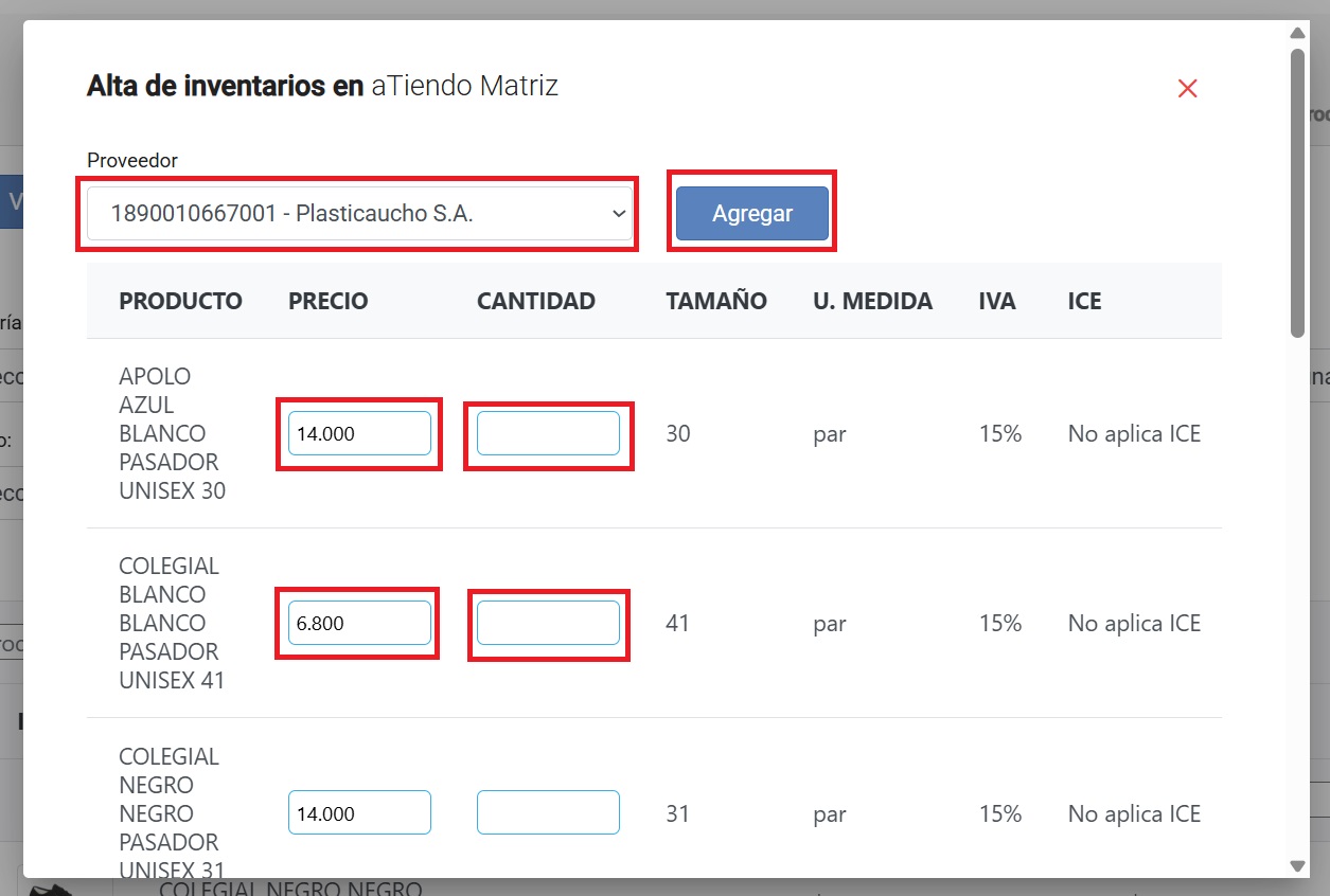 Modal Agregar